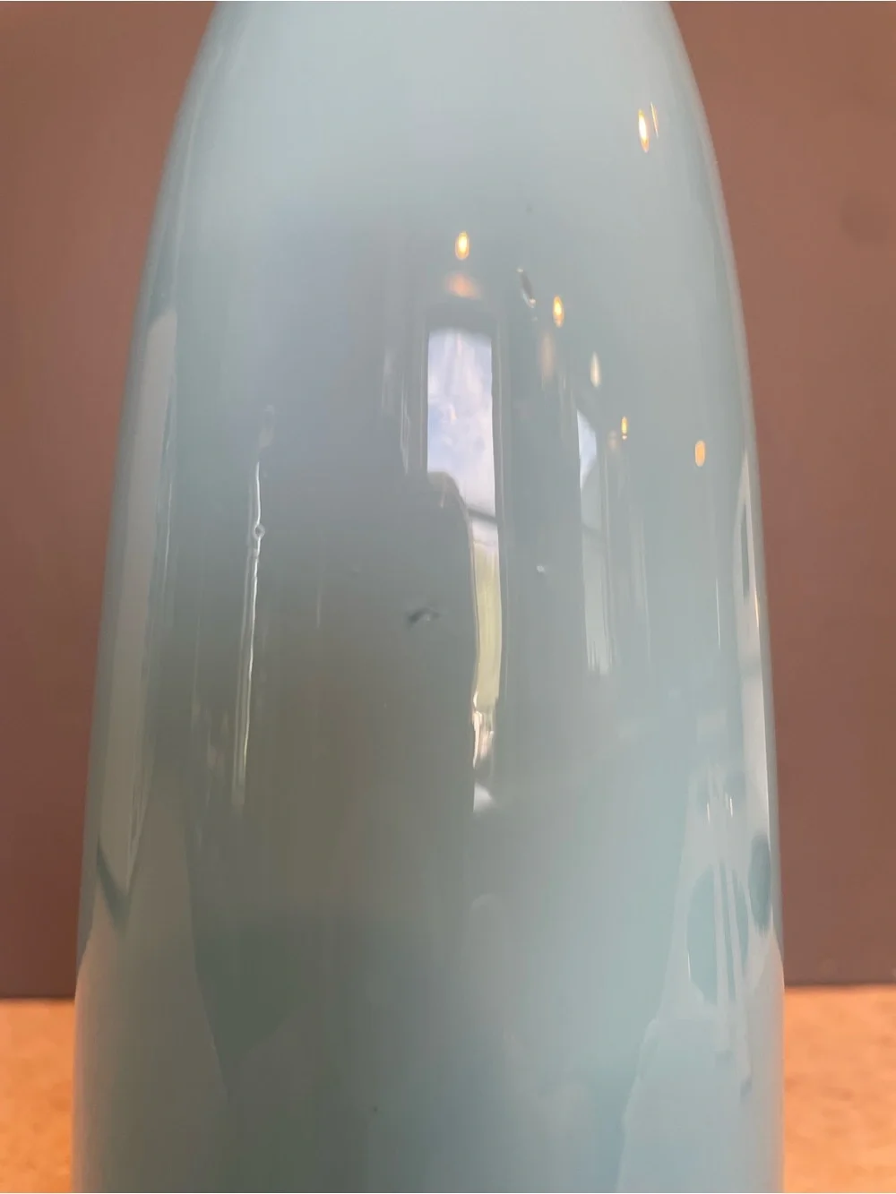 MCM Vintage Denmark Art Glass Blue Holmegaard Cased Glass Decanter Bottle